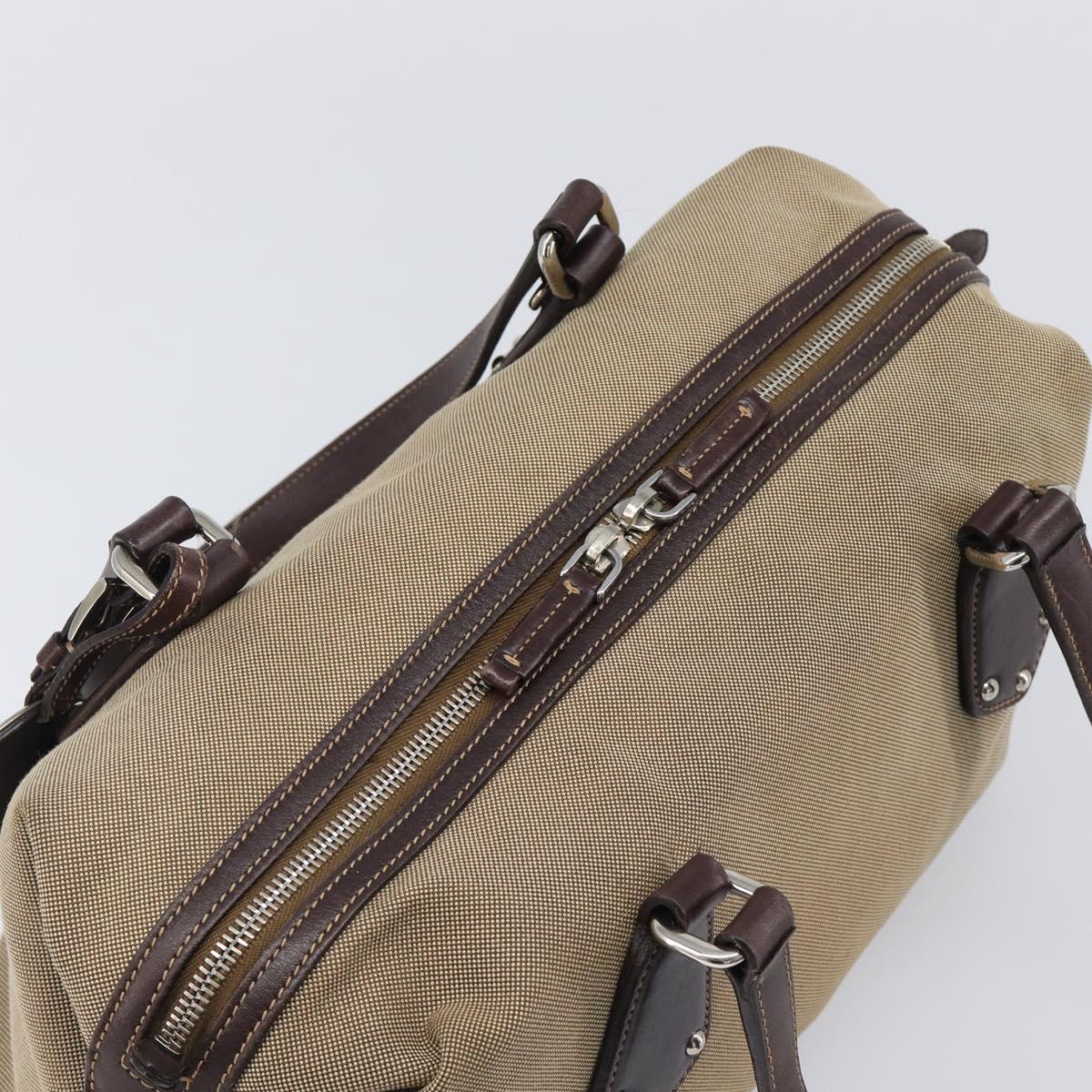 PRADA Shoulder Bag Canvas Beige Silver Auth yk20901V