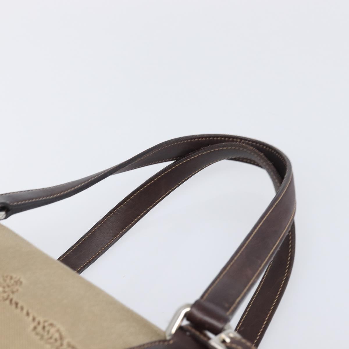 PRADA Shoulder Bag Canvas Beige Silver Auth yk20901V