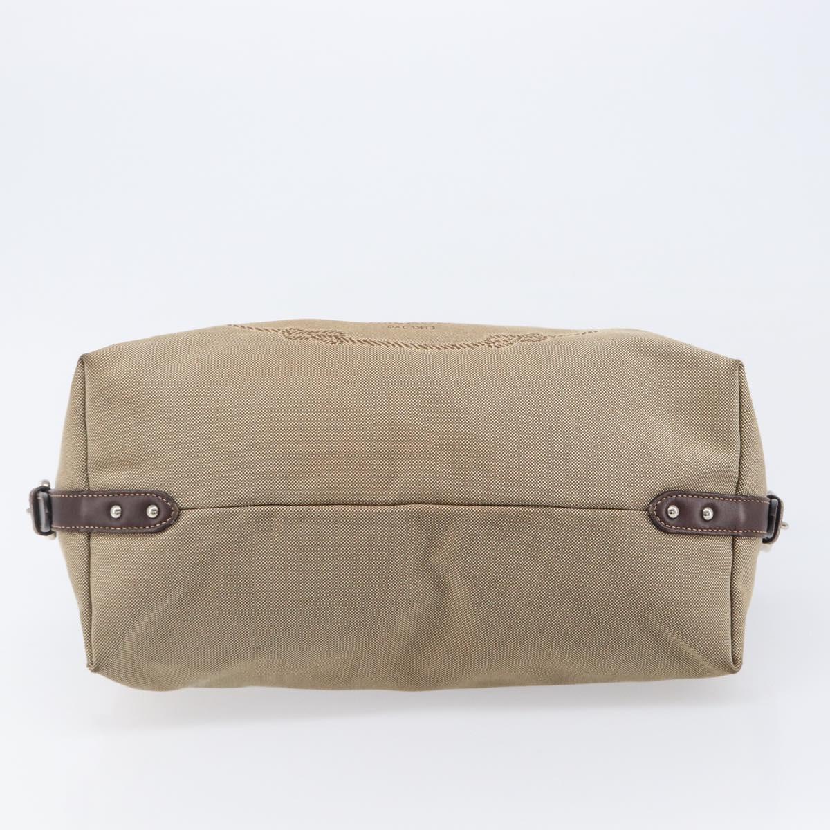 PRADA Shoulder Bag Canvas Beige Silver Auth yk20901V