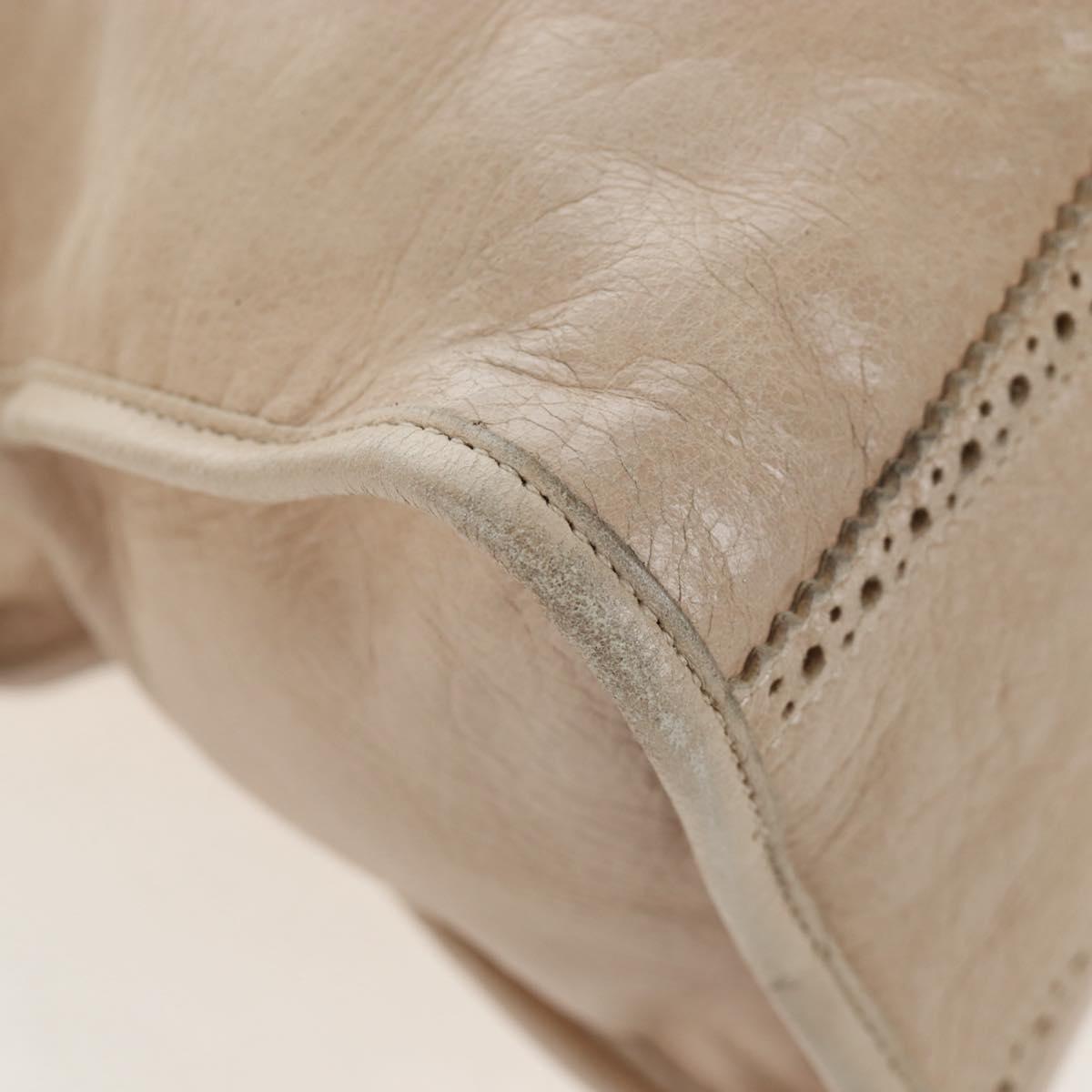 BALENCIAGA The Giant City Bag Leather 2way Beige Silver 204529 Auth yk20902V