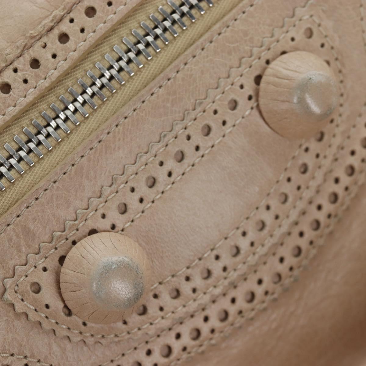 BALENCIAGA The Giant City Bag Leather 2way Beige Silver 204529 Auth yk20902V