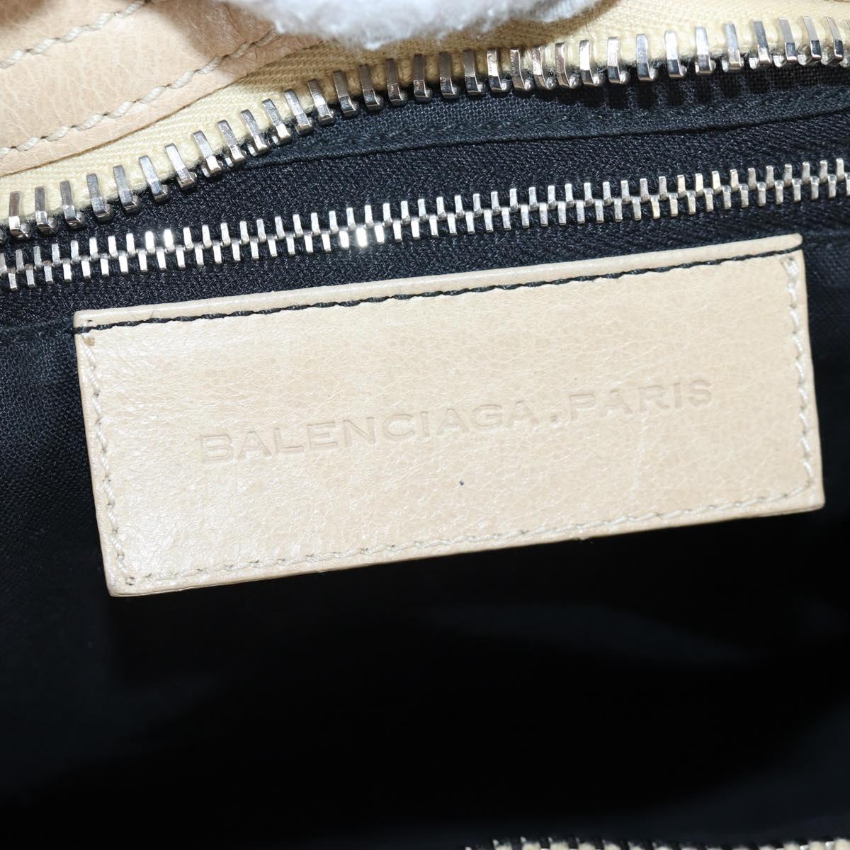 BALENCIAGA The Giant City Bag Leather 2way Beige Silver 204529 Auth yk20902V