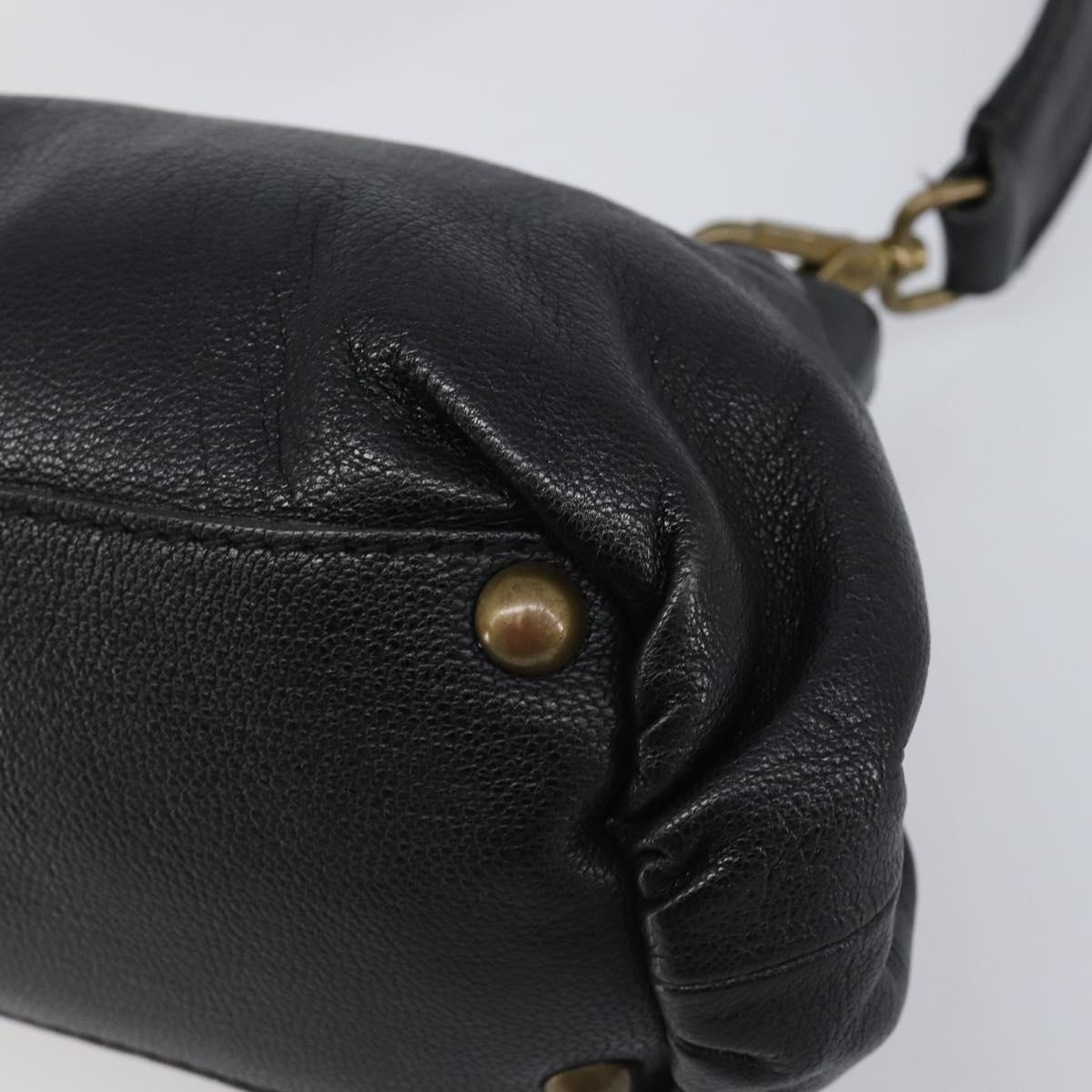 Miu Miu Shoulder Bag Leather Black Gold Auth yk20915V