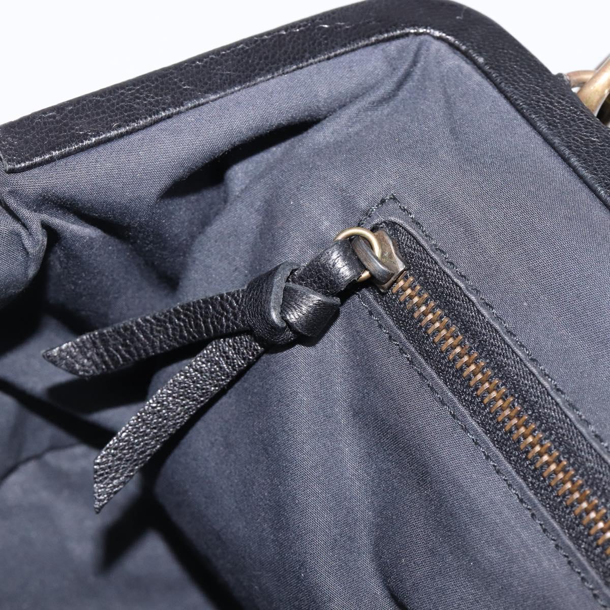 Miu Miu Shoulder Bag Leather Black Gold Auth yk20915V