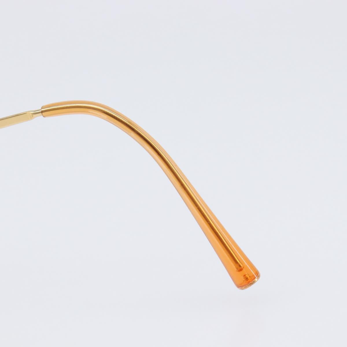 CHANEL Sunglasses Metal Orange Gold CC Auth yk20917M