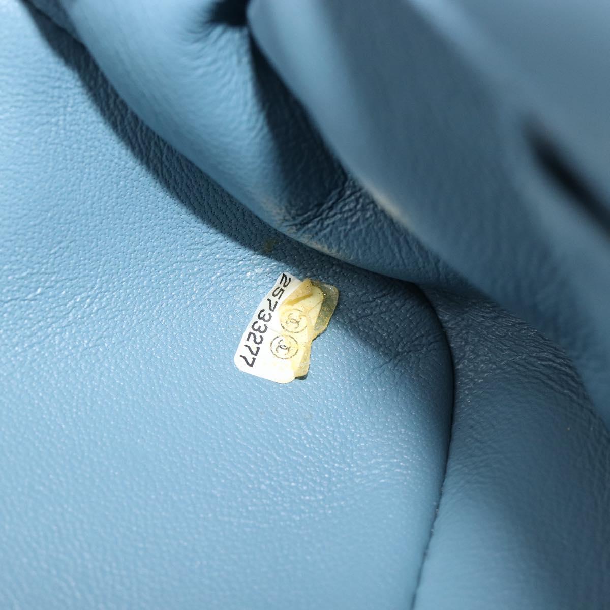 CHANEL Mini Matelasse Chain Shoulder Bag Sequin Blue Silver CC Auth yk20926M