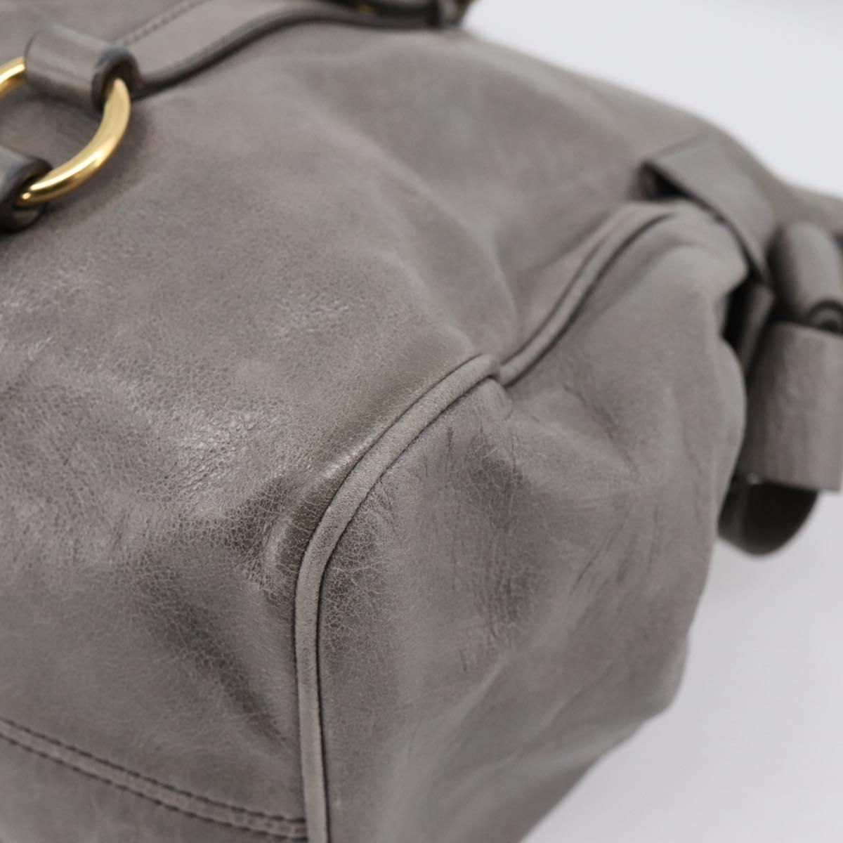 Miu Miu Hand Bag Leather 2way Gray Gold Auth yk20941M