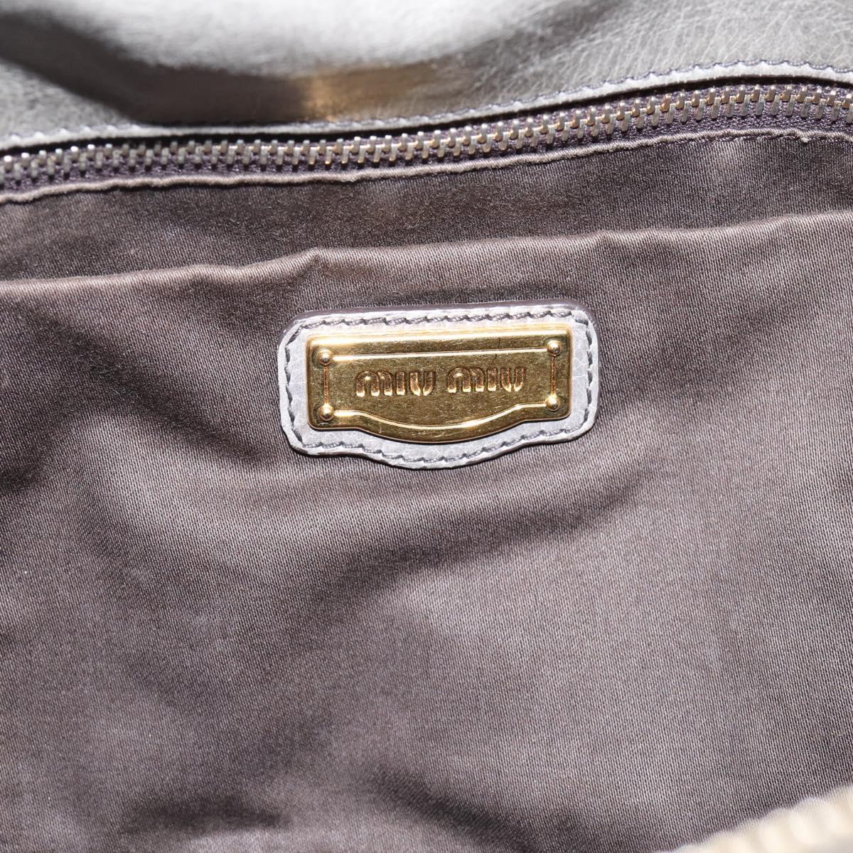 Miu Miu Hand Bag Leather 2way Gray Gold Auth yk20941M