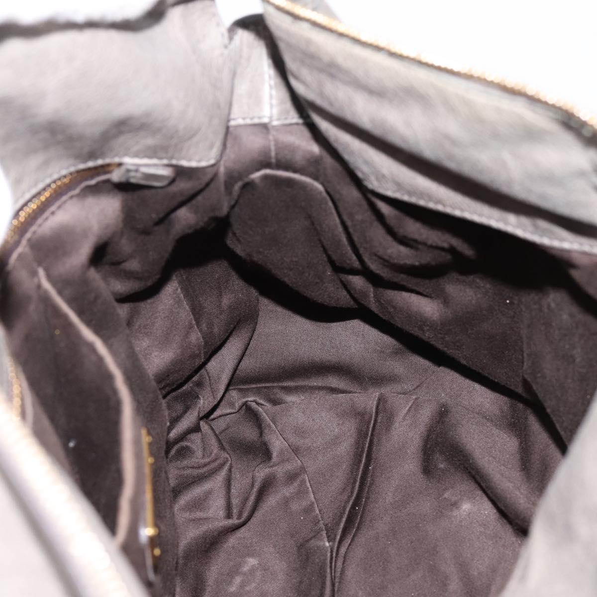 Miu Miu Hand Bag Leather 2way Gray Gold Auth yk20941M