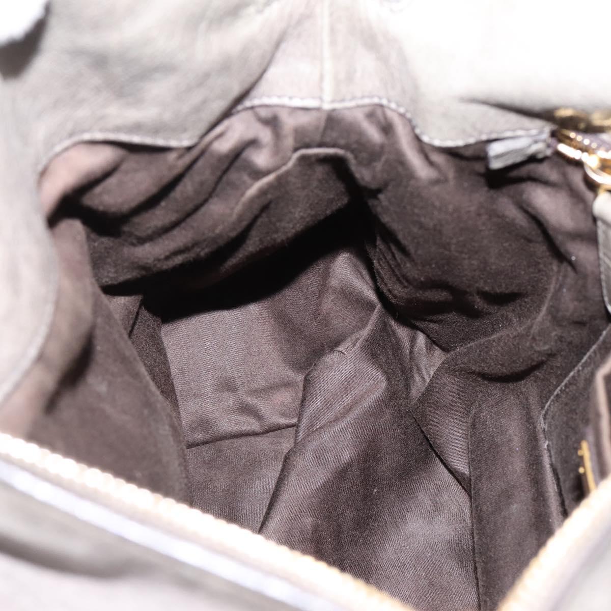 Miu Miu Hand Bag Leather 2way Gray Gold Auth yk20941M