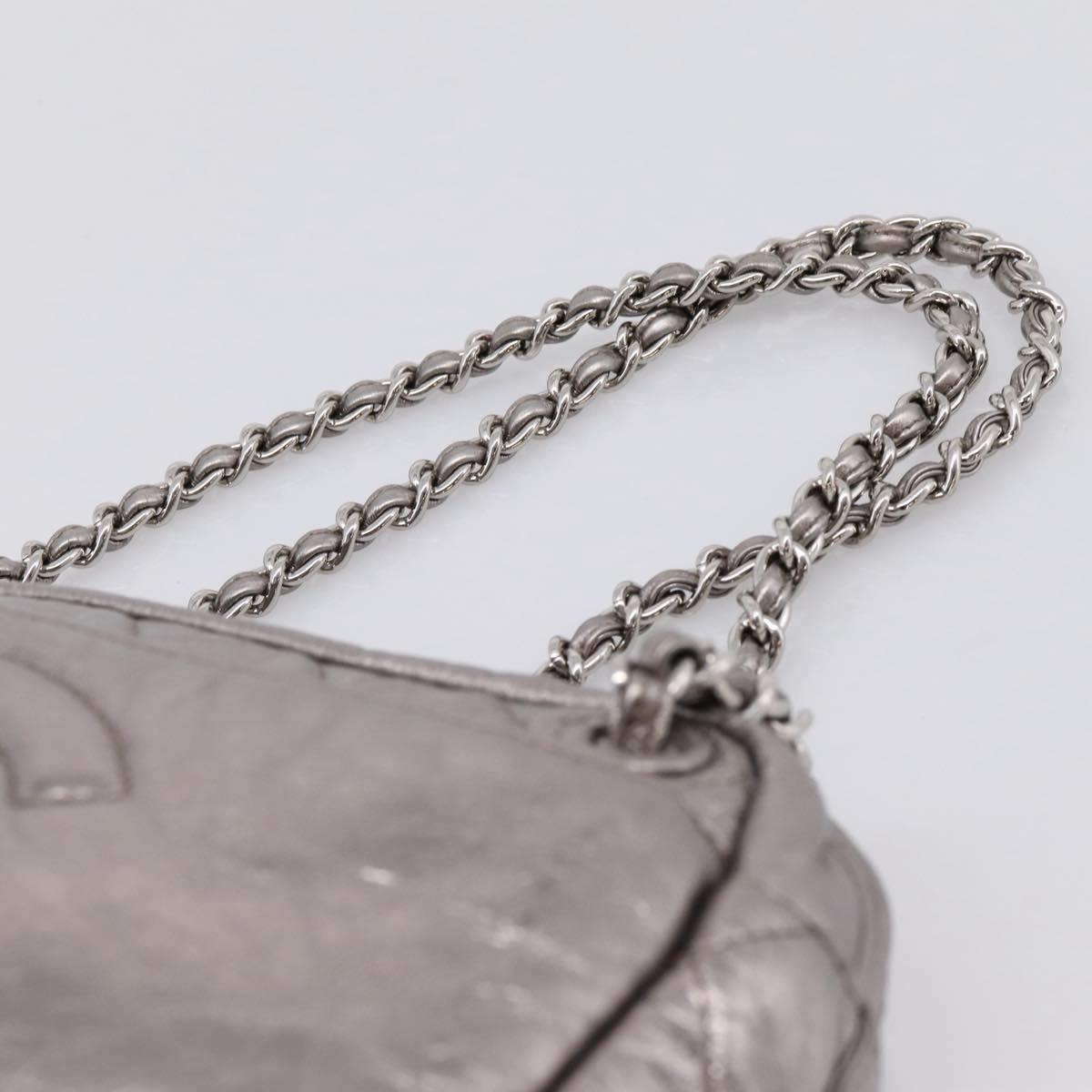 CHANEL Matelasse COCO Mark Chain Shoulder Bag Leather Silver CC Auth yk20943V