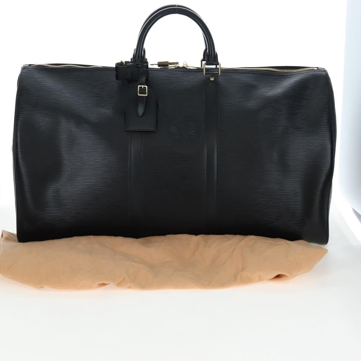 LOUIS VUITTON Epi Keepall 55 Boston Bag Noir M42952 LV Auth yk20950SAV