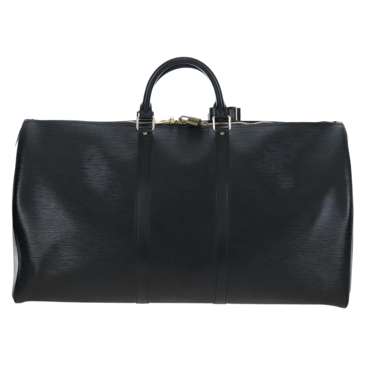 LOUIS VUITTON Epi Keepall 55 Boston Bag Noir M42952 LV Auth yk20950SAV