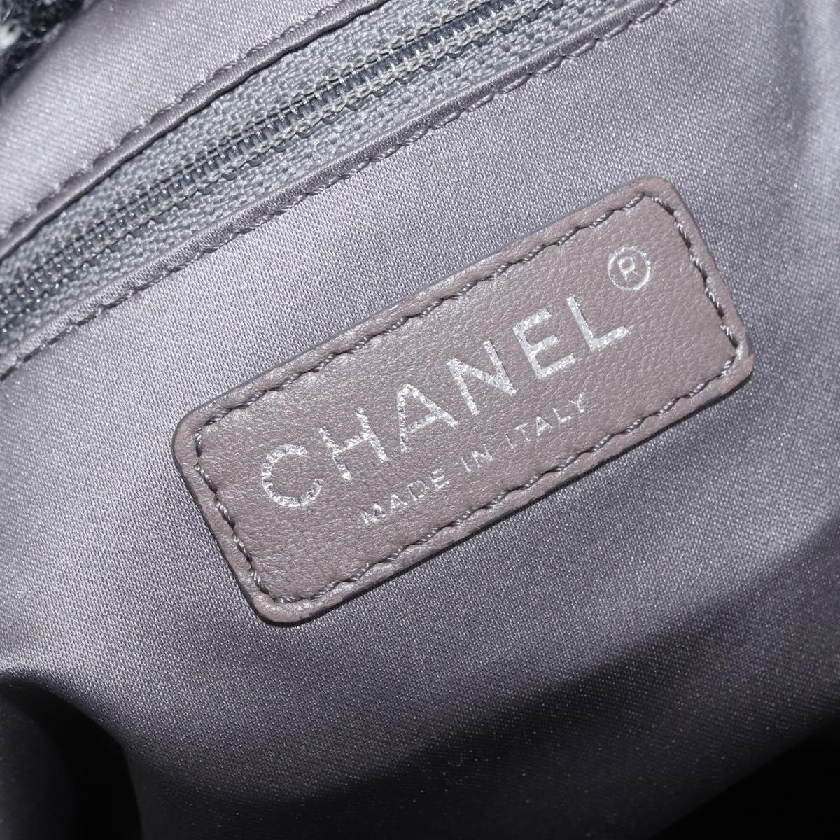 CHANEL COCO Mark Chain Tote Bag Leather Black Silver CC Auth yk20951SAV