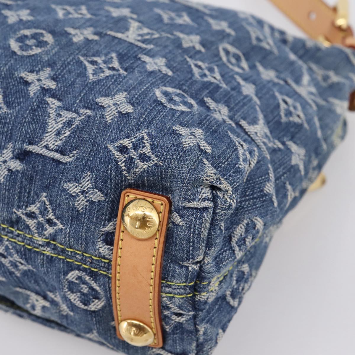 LOUIS VUITTON Monogram Denim Buggy PM Shoulder Bag Blue M95049 LV Auth yk20952V