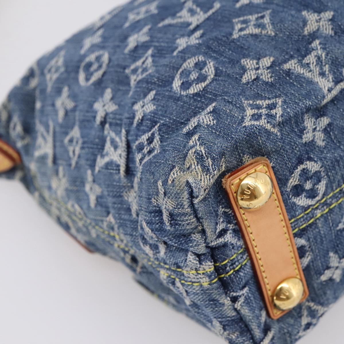 LOUIS VUITTON Monogram Denim Buggy PM Shoulder Bag Blue M95049 LV Auth yk20952V