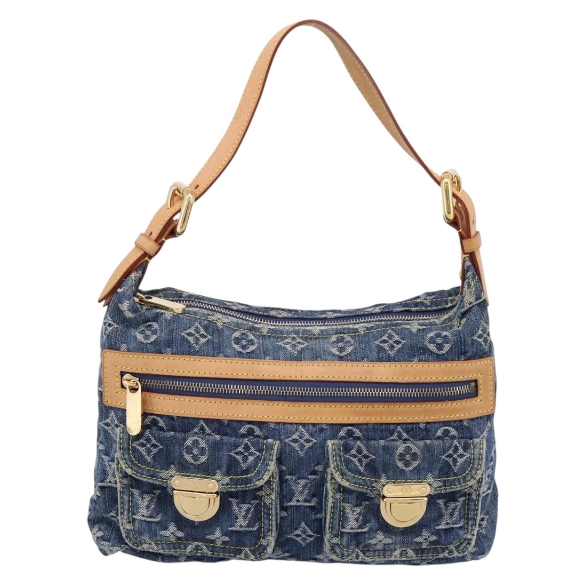 LOUIS VUITTON Monogram Denim Buggy PM Shoulder Bag Blue M95049 LV Auth yk20952V
