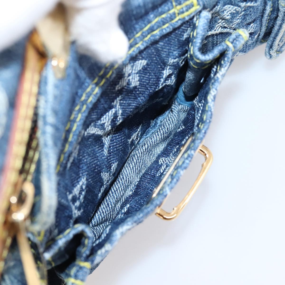 LOUIS VUITTON Monogram Denim Buggy PM Shoulder Bag Blue M95049 LV Auth yk20952V