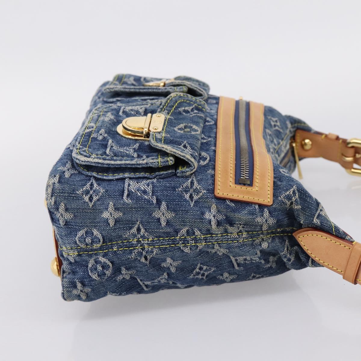 LOUIS VUITTON Monogram Denim Buggy PM Shoulder Bag Blue M95049 LV Auth yk20952V