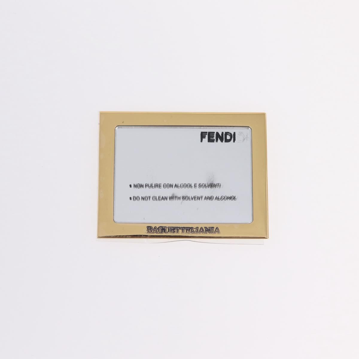 FENDI Mamma Baguette Studs Rhinestones Leather Black Gold 8BR600 Auth yk20953SM