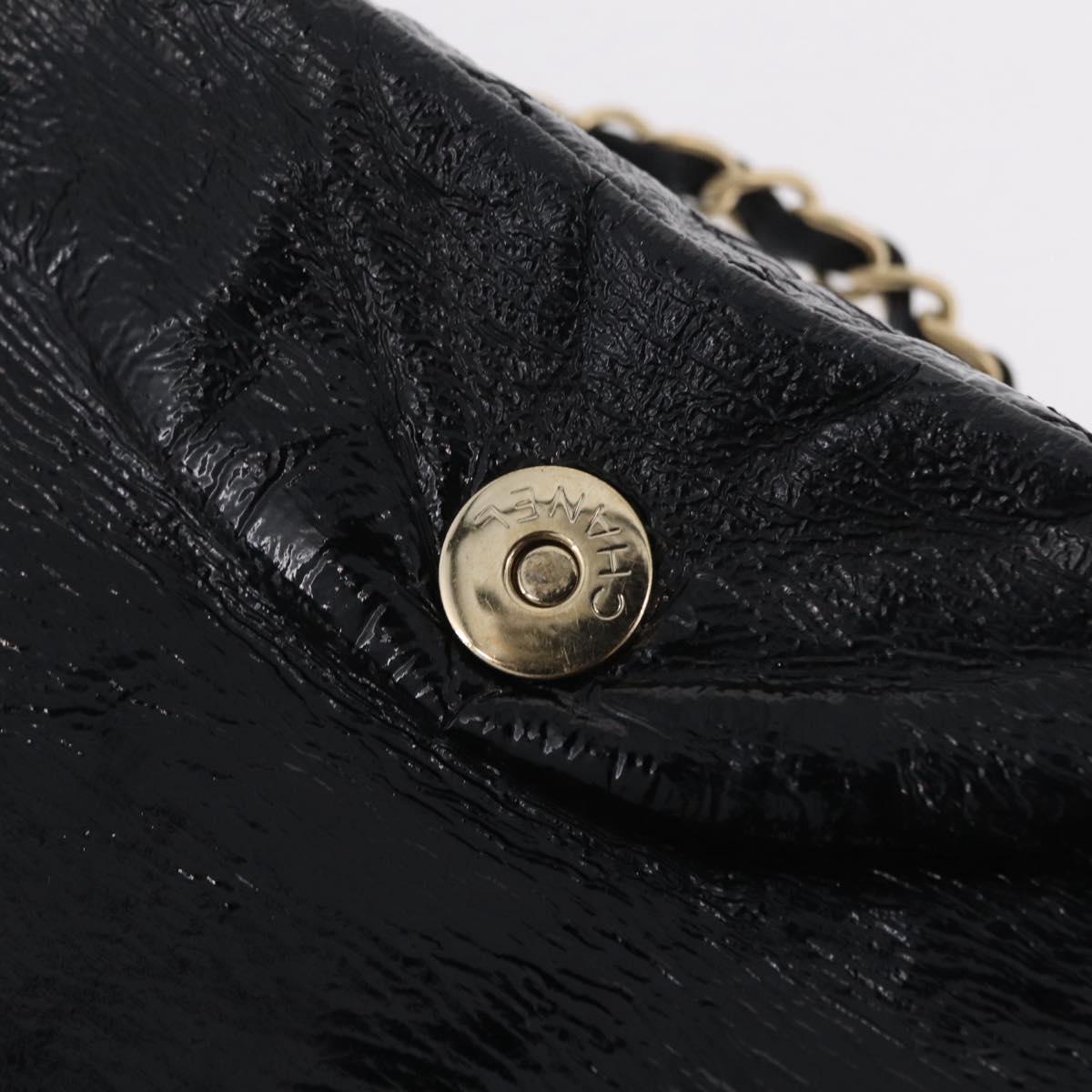 CHANEL COCO Mark Chain Shoulder Bag Patent Black Gold Tone CC Auth yk20956V