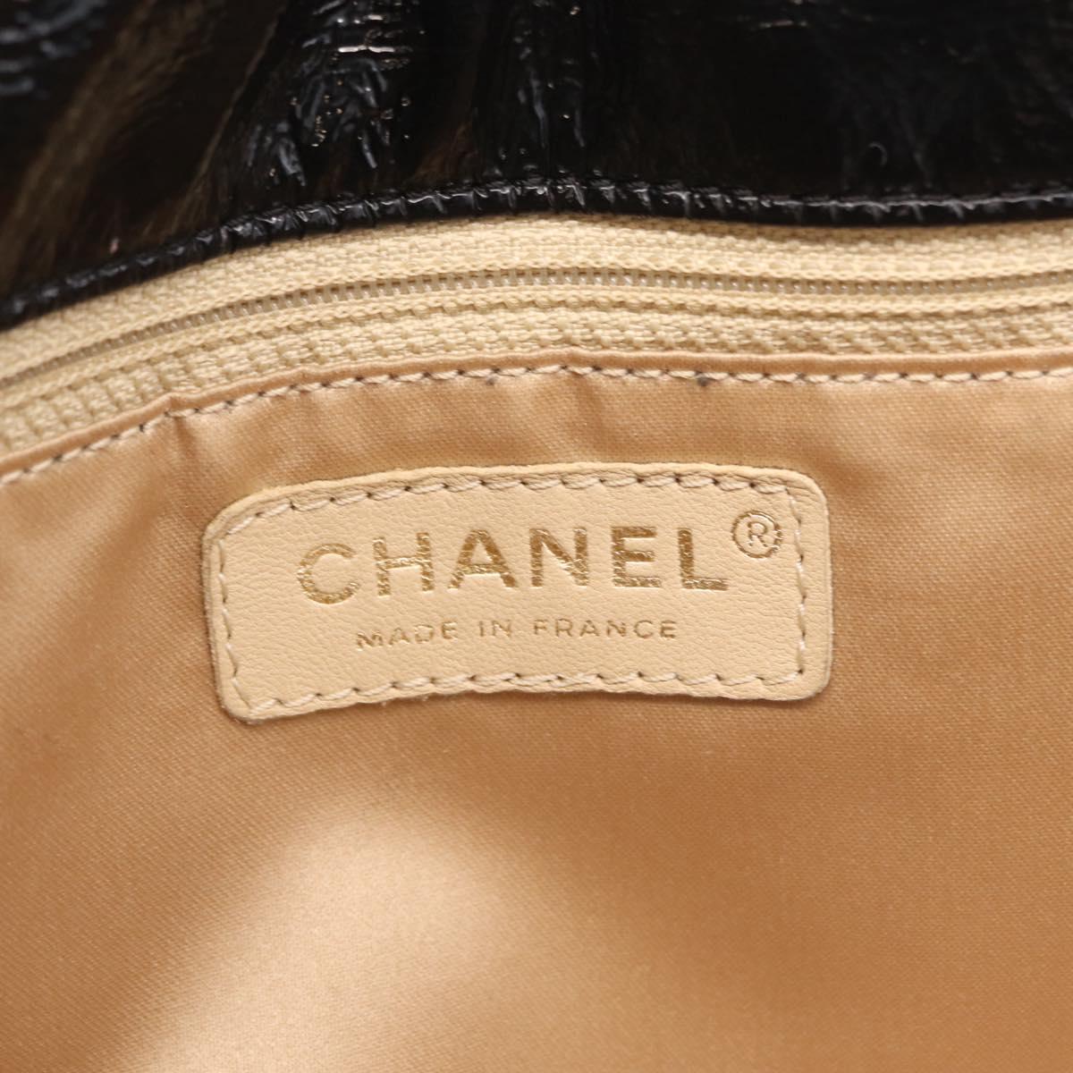 CHANEL COCO Mark Chain Shoulder Bag Patent Black Gold Tone CC Auth yk20956V
