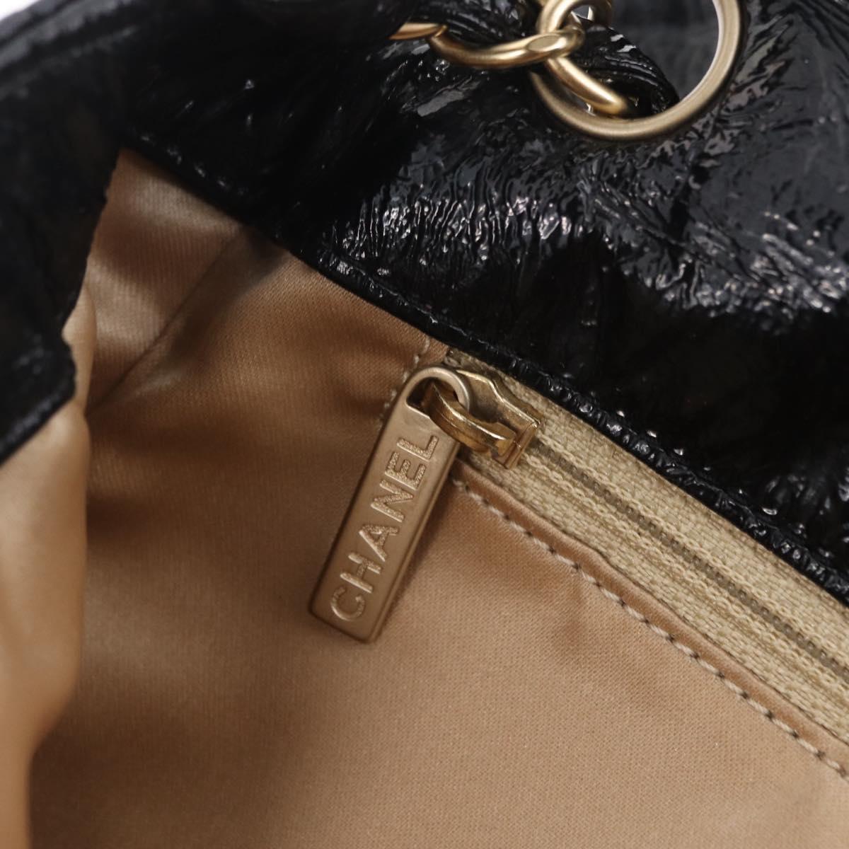 CHANEL COCO Mark Chain Shoulder Bag Patent Black Gold Tone CC Auth yk20956V