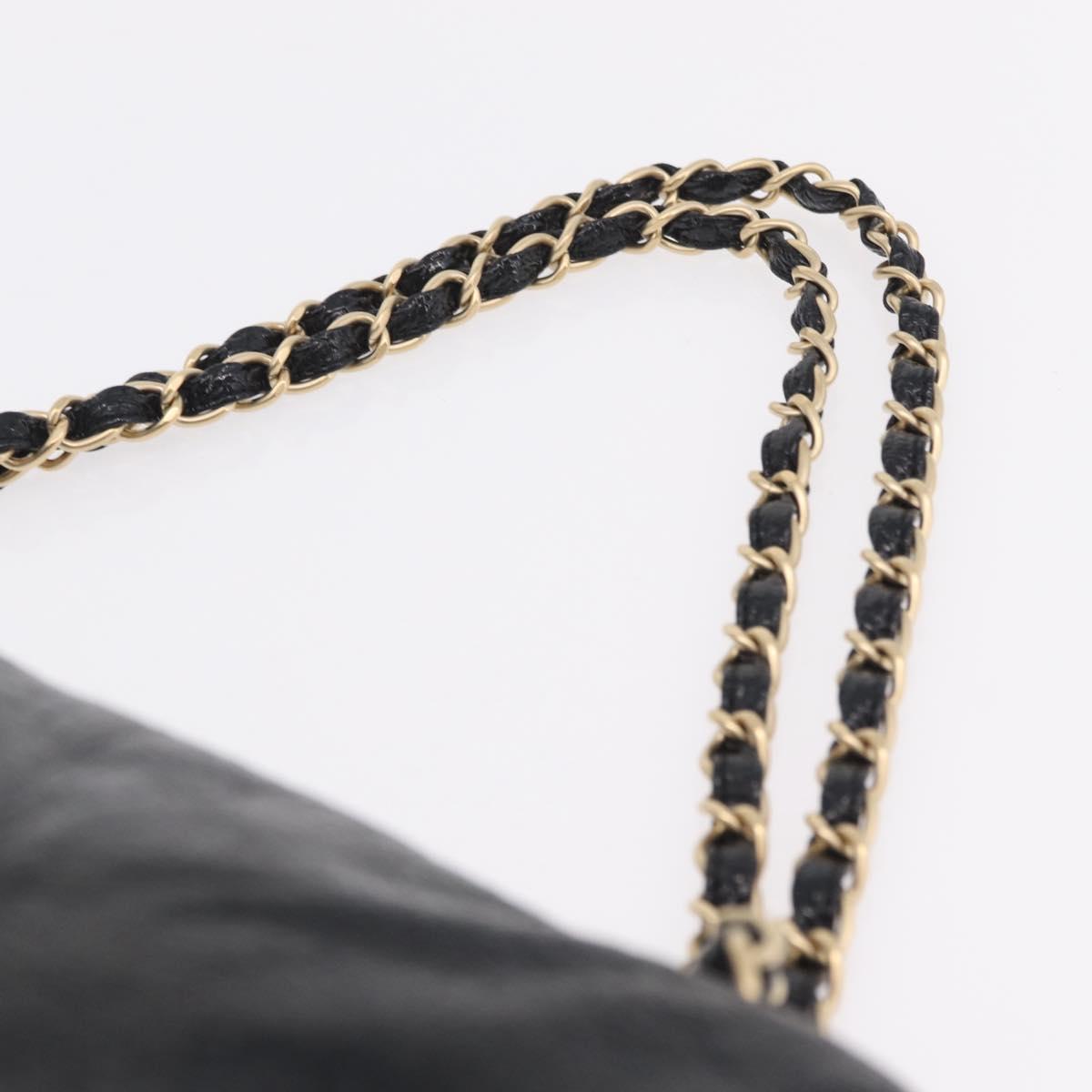 CHANEL COCO Mark Chain Shoulder Bag Patent Black Gold Tone CC Auth yk20956V