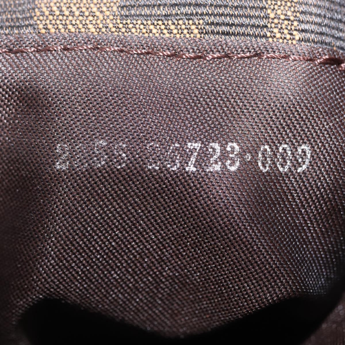 FENDI Zucca Canvas Shoulder Bag Brown Silver Auth yk20957SAV