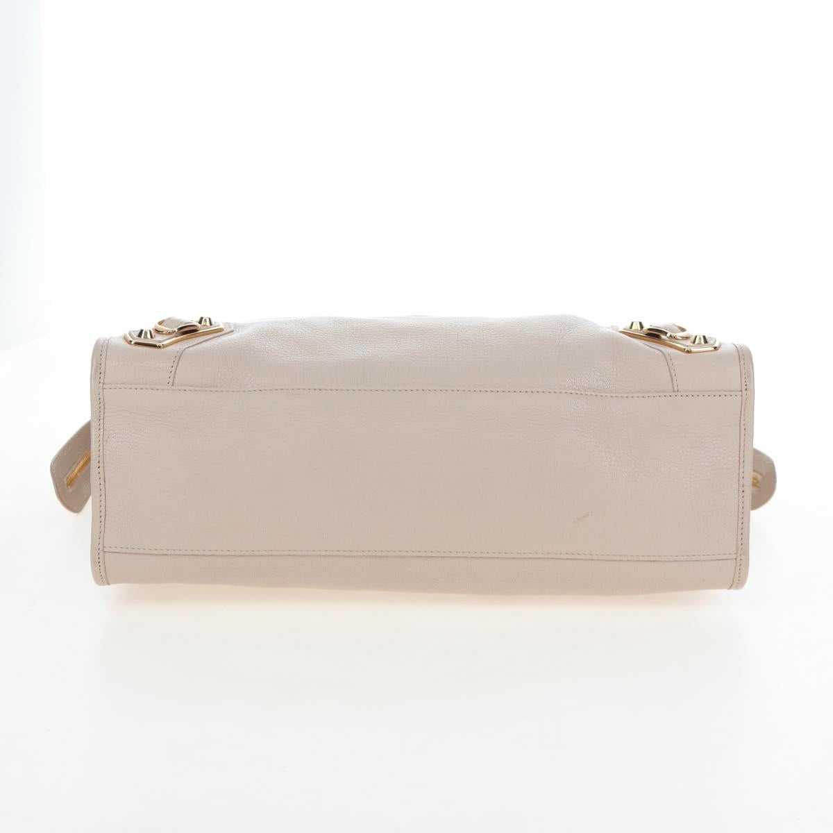 BALENCIAGA Metallic Edge City Hand Bag Leather 2way Beige 390154 Auth yk20959SAM