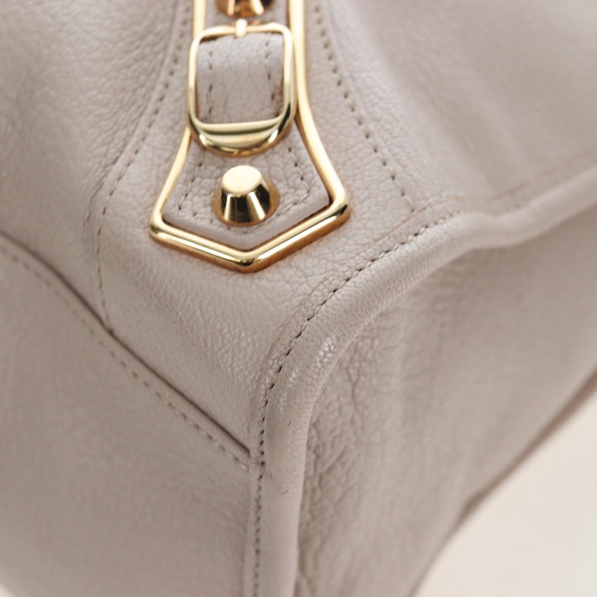 BALENCIAGA Metallic Edge City Hand Bag Leather 2way Beige 390154 Auth yk20959SAM