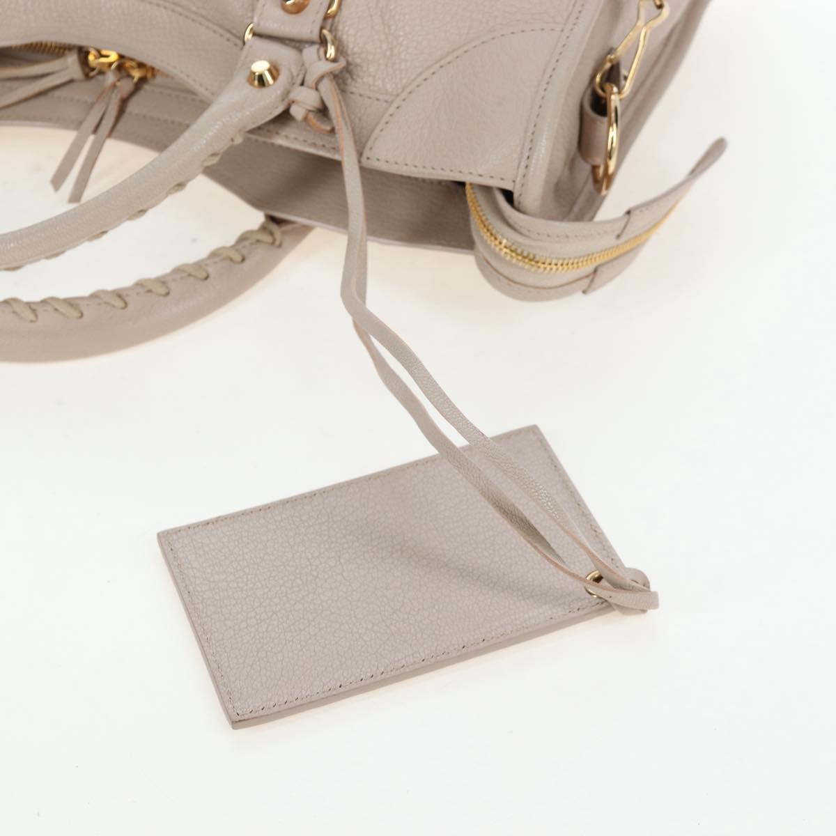 BALENCIAGA Metallic Edge City Hand Bag Leather 2way Beige 390154 Auth yk20959SAM