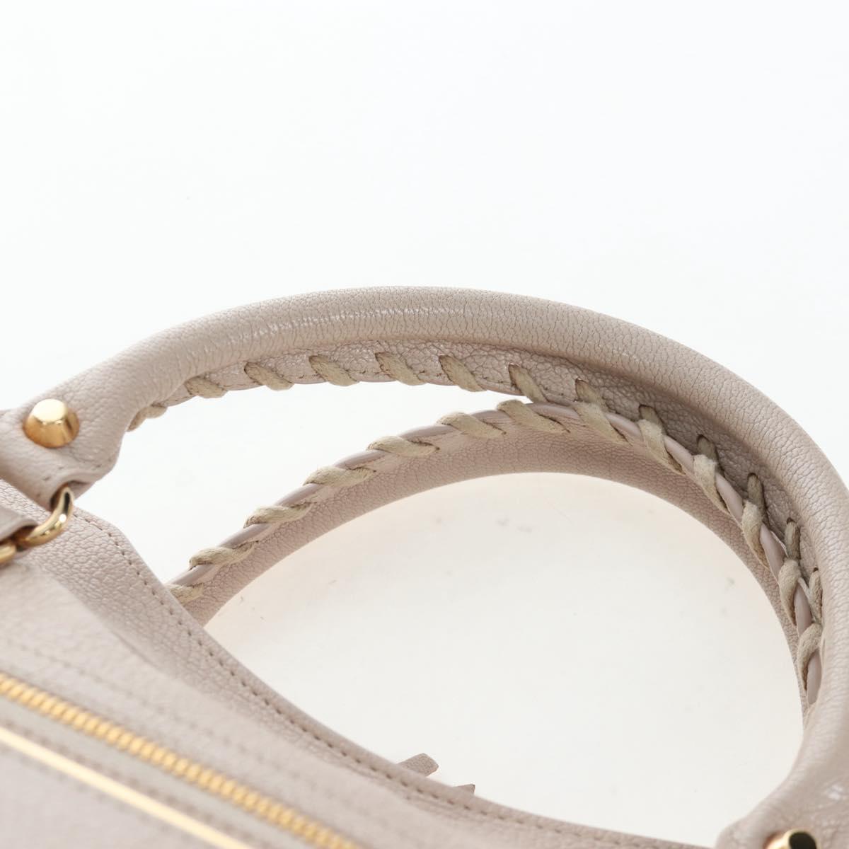 BALENCIAGA Metallic Edge City Hand Bag Leather 2way Beige 390154 Auth yk20959SAM