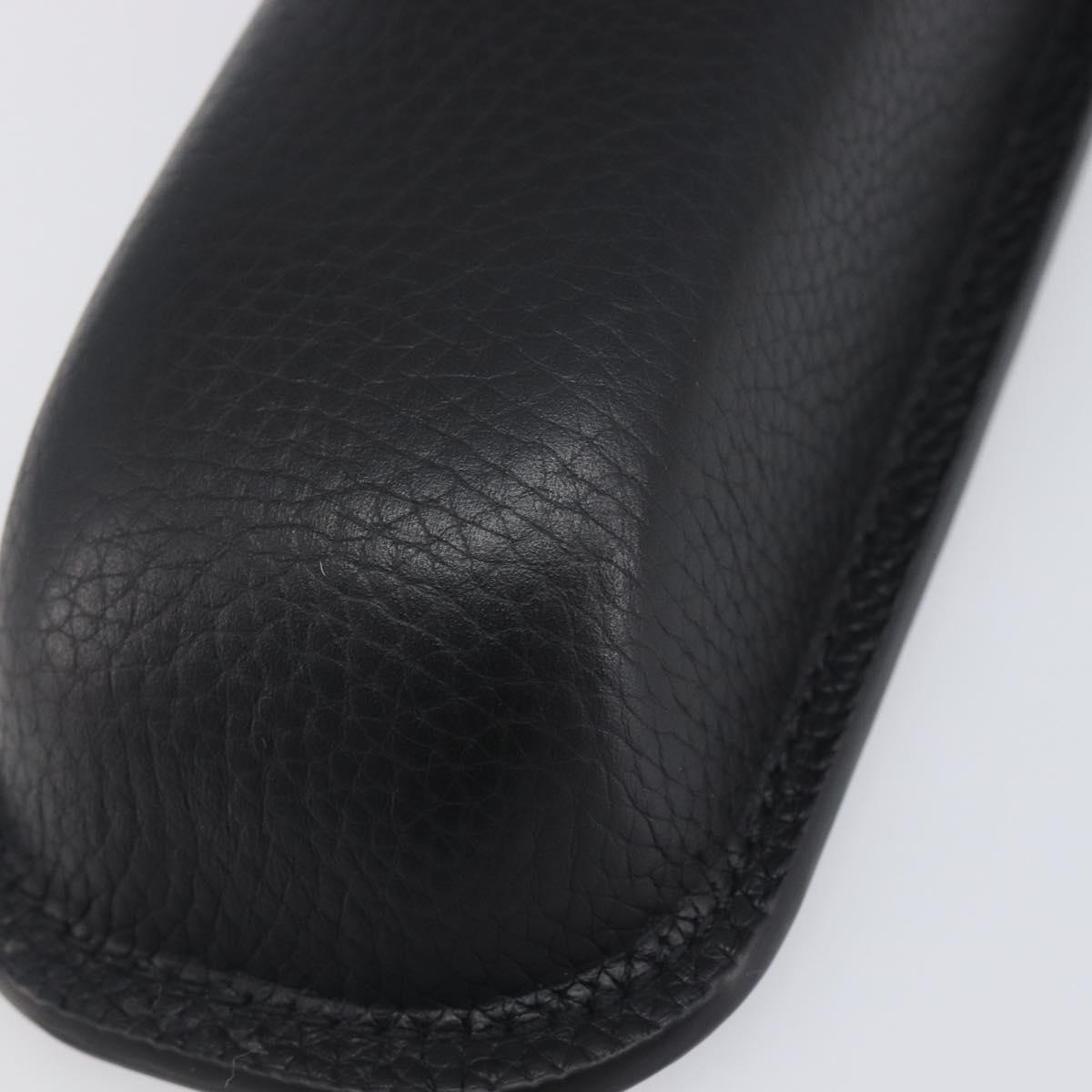 Chrome Hearts Glasses Case Leather Black Silver Auth yk20961M