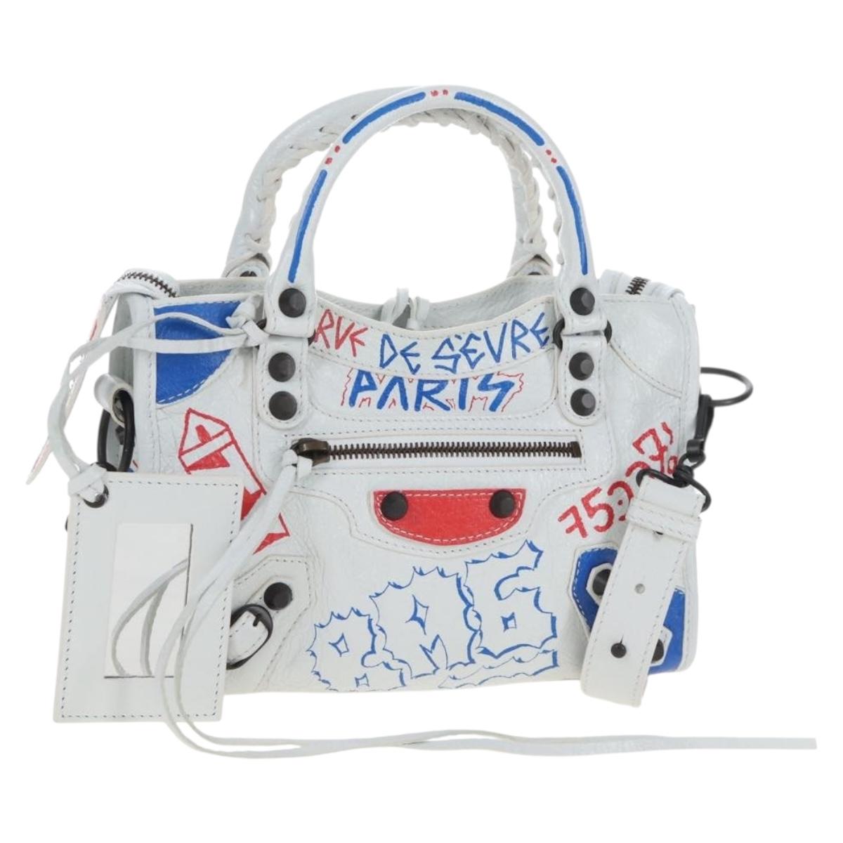 Balenciaga Graffiti Classic Mini City Bag Leather 2way 300295 Auth yk20965SAM