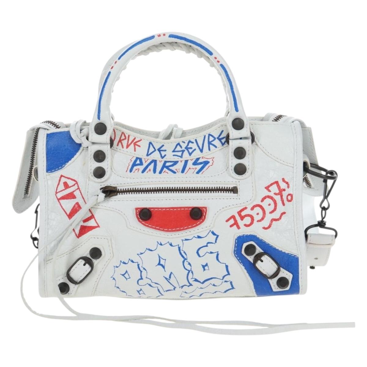 Balenciaga Graffiti Classic Mini City Bag Leather 2way 300295 Auth yk20965SAM