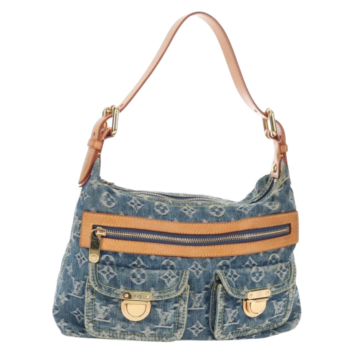 LOUIS VUITTON Monogram Denim Buggy PM Bag Blue M95049 LV Auth yk20968SAM