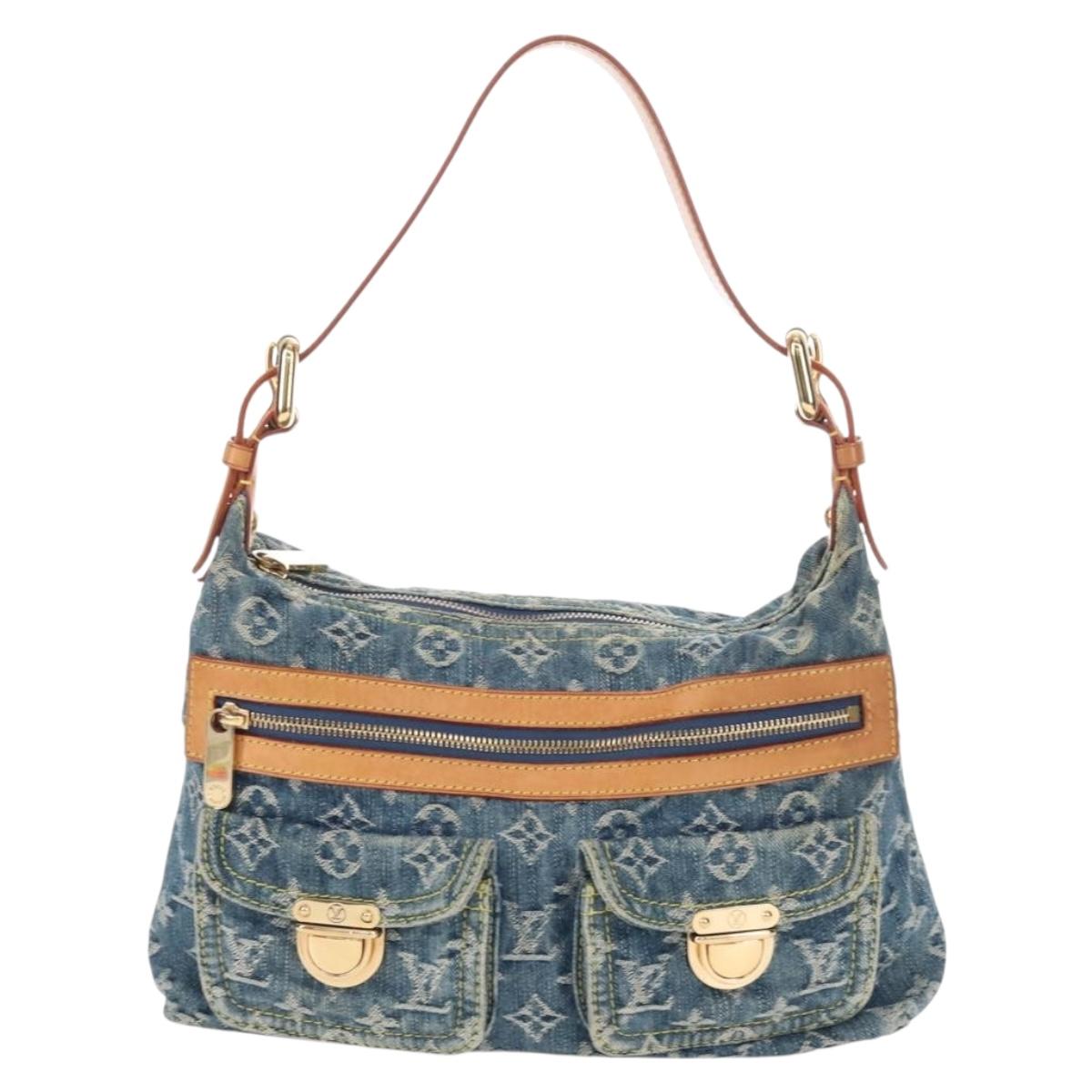 LOUIS VUITTON Monogram Denim Buggy PM Bag Blue M95049 LV Auth yk20968SAM