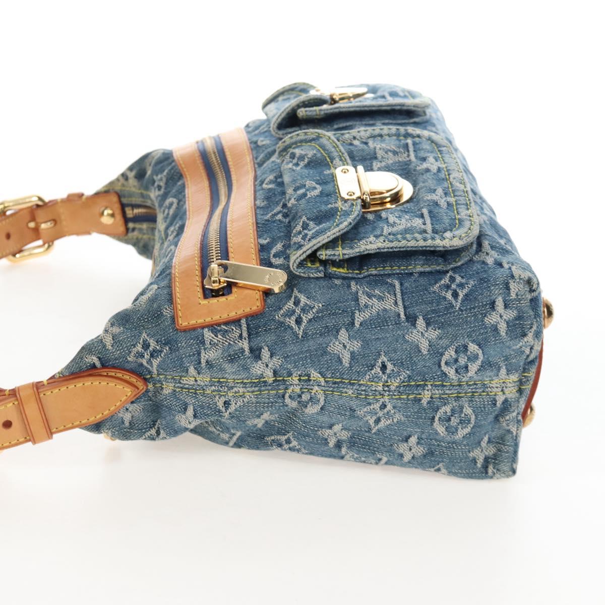 LOUIS VUITTON Monogram Denim Buggy PM Bag Blue M95049 LV Auth yk20968SAM