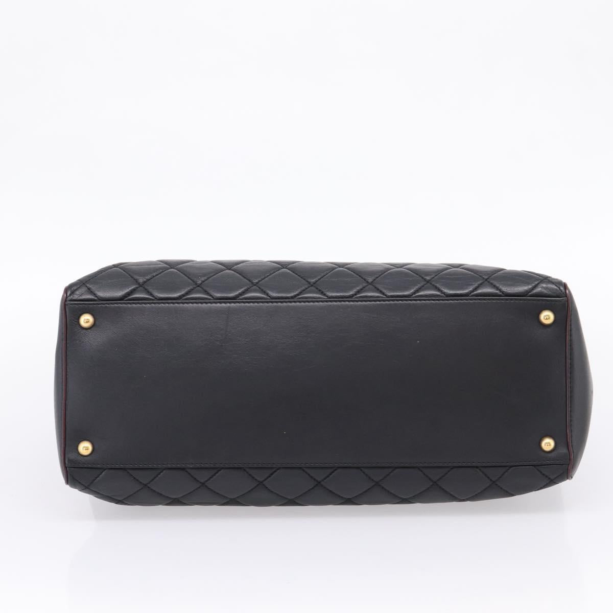 CHANEL Matelasse Chain Shoulder Bag Leather Black Gold CC Auth yk20969V