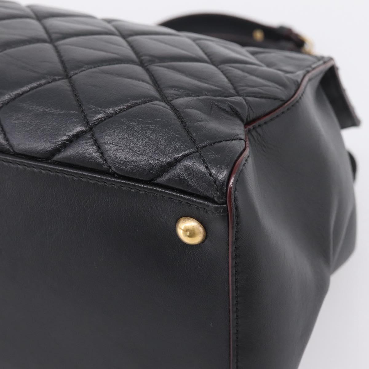 CHANEL Matelasse Chain Shoulder Bag Leather Black Gold CC Auth yk20969V