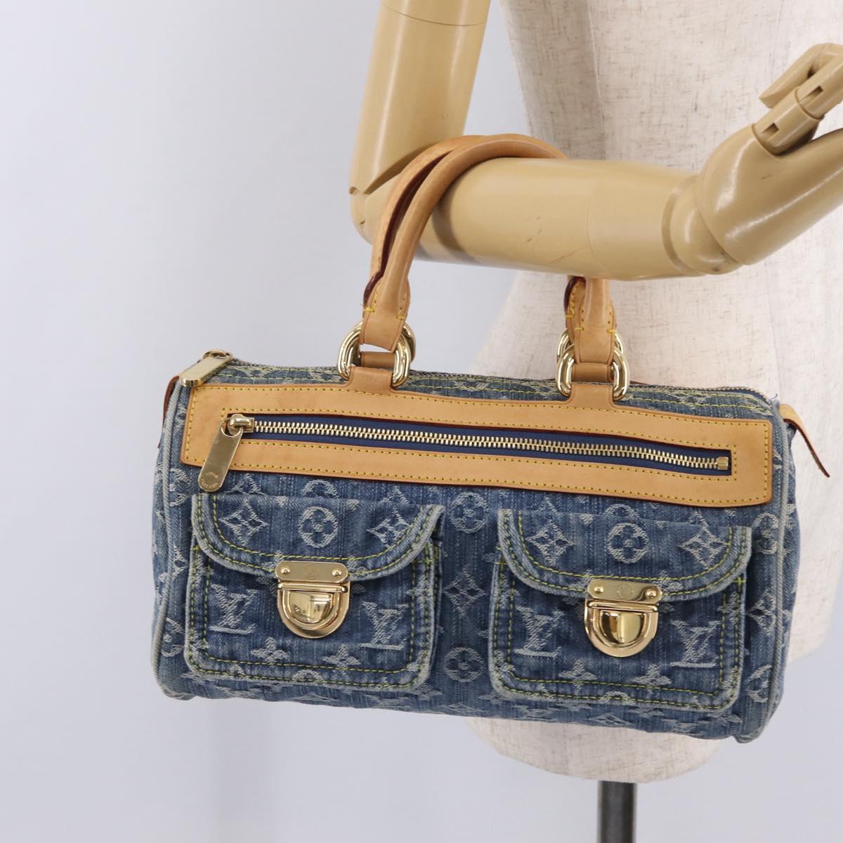 LOUIS VUITTON Monogram Denim Neo Speedy Hand Bag Blue M95019 LV Auth yk20976V