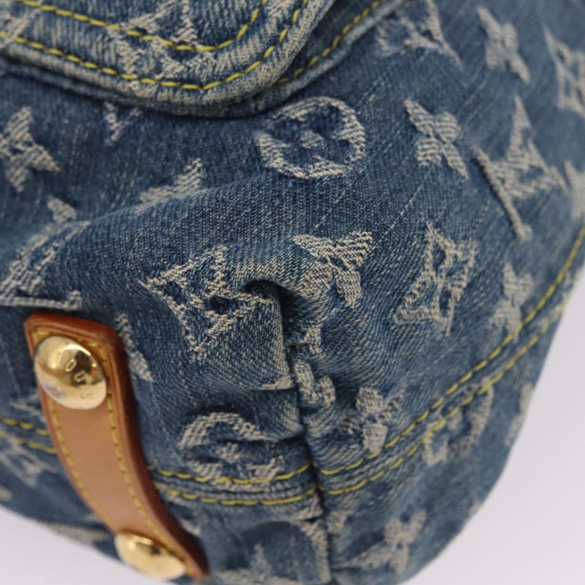 LOUIS VUITTON Monogram denim Buggy GM Shoulder Bag Blue M95048 LV Auth yk20988V
