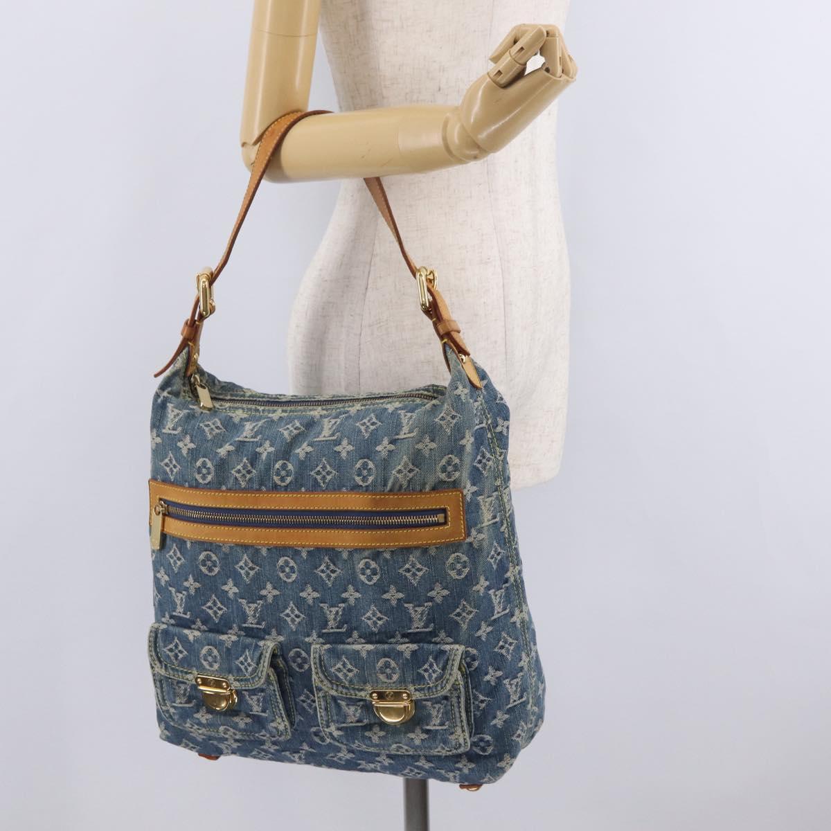 LOUIS VUITTON Monogram denim Buggy GM Shoulder Bag Blue M95048 LV Auth yk20988V