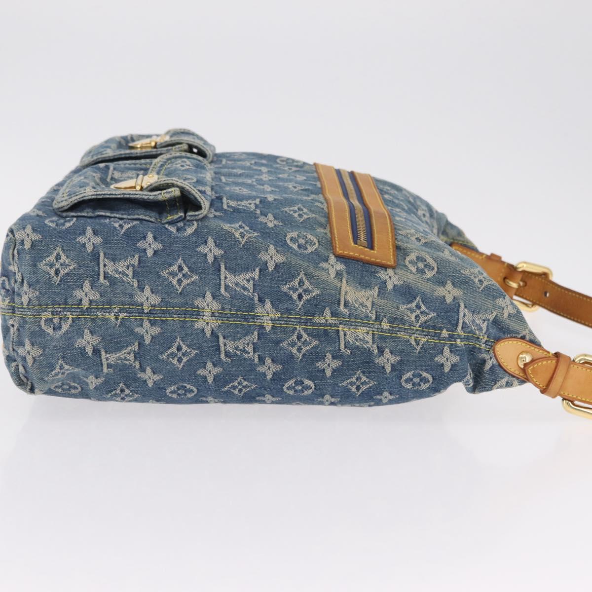 LOUIS VUITTON Monogram denim Buggy GM Shoulder Bag Blue M95048 LV Auth yk20988V