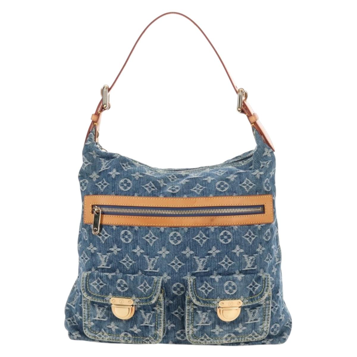 LOUIS VUITTON Monogram Denim Buggy GM Shoulder Bag Blue M95048 LV Auth yk20993V