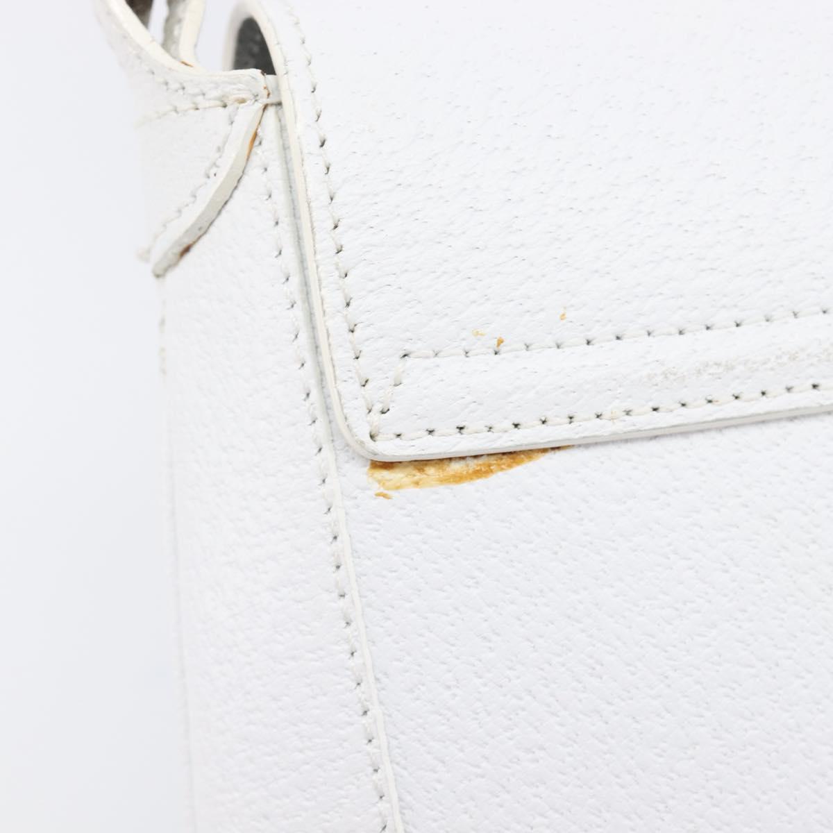 GUCCI Shoulder Bag Leather White Silver 001 3823 Auth yk21008V