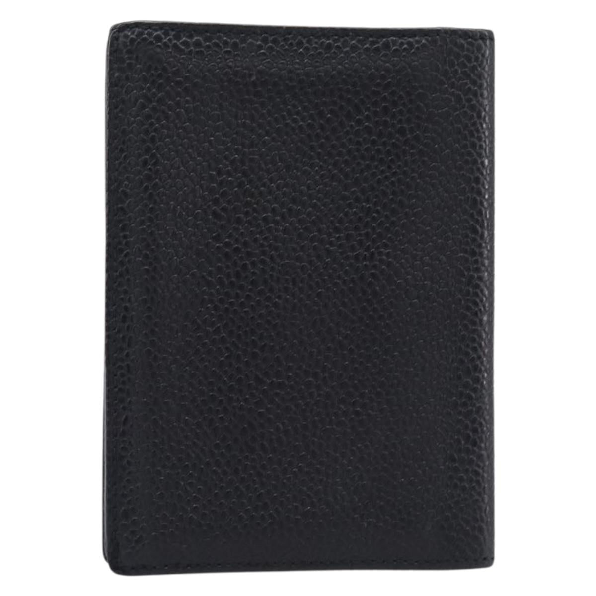 CHANEL COCO Mark Card Case Caviar Skin Black CC Auth yk21009M