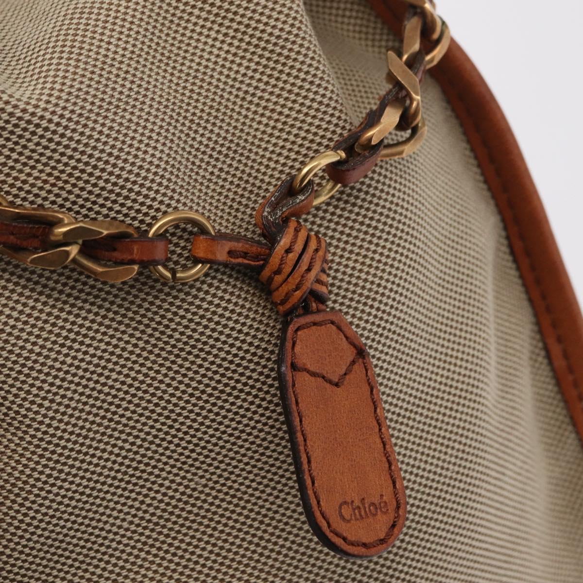 Chloe Harley Hand Bag Canvas Leather Beige Gold Auth yk21014V