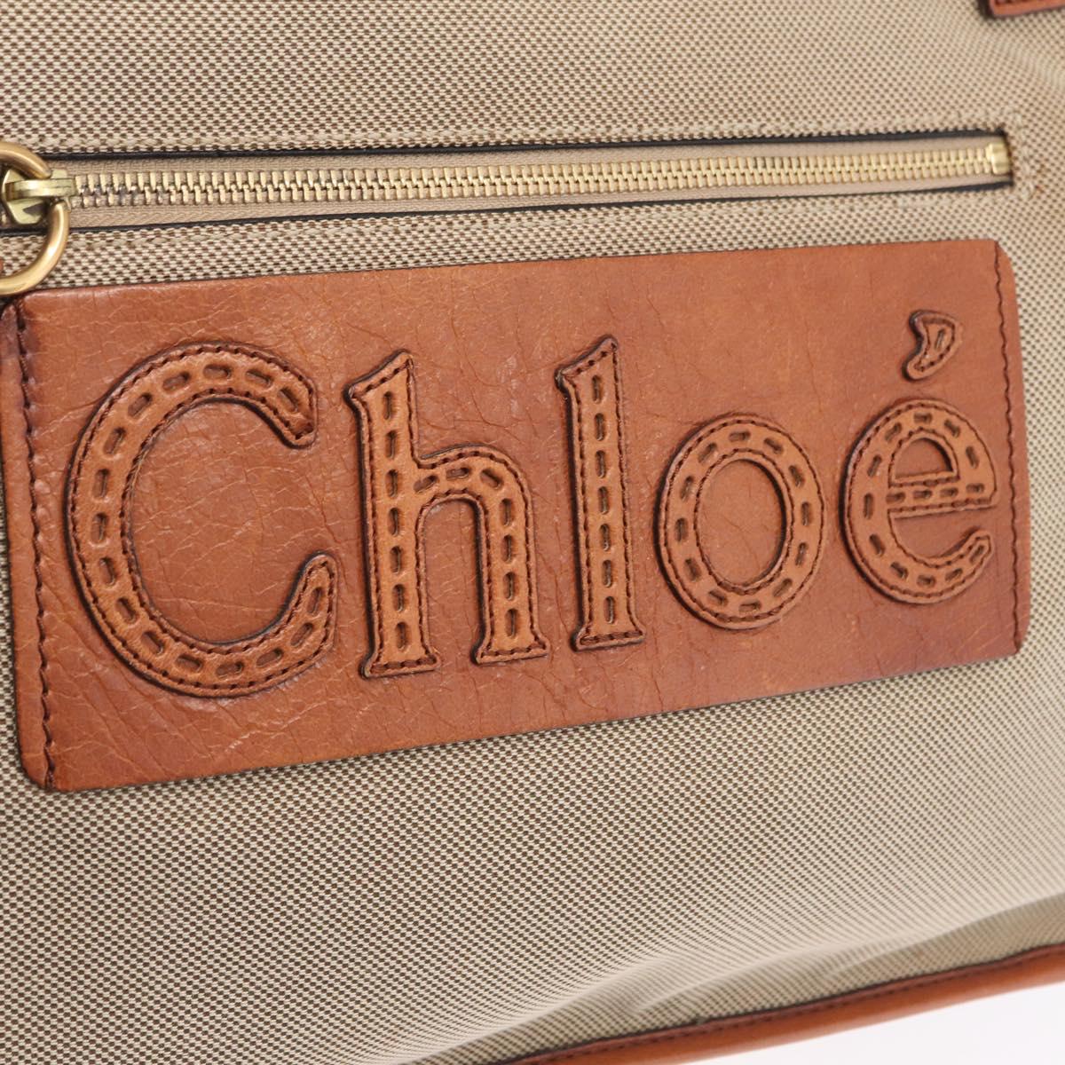 Chloe Harley Hand Bag Canvas Leather Beige Gold Auth yk21014V